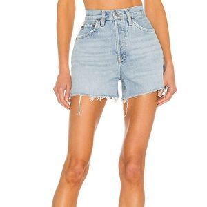 Re/Done Faded Vintage Indigo Denim Shorts